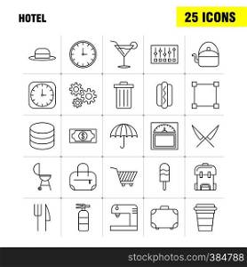 Hotel Line Icon for Web, Print and Mobile UX/UI Kit. Such as: Clock, Optimization, Time, Time Optimization, Weight Machine, Scale, Pictogram Pack. - Vector
