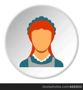 Hotel maid icon in flat circle isolated vector illustration for web. Hotel maid icon circle
