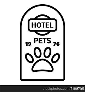 Hotel pets logo. Outline hotel pets vector logo for web design isolated on white background. Hotel pets logo, outline style