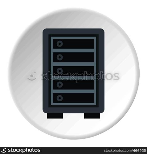 Hotel safe icon in flat circle isolated vector illustration for web. Hotel safe icon circle
