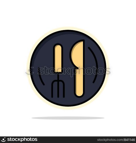 Hotel, Service, Knife, Plate Abstract Circle Background Flat color Icon