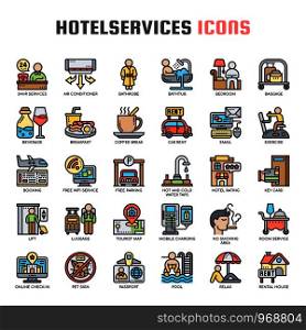 Hotel Service , Thin Line and Pixel Perfect Icons