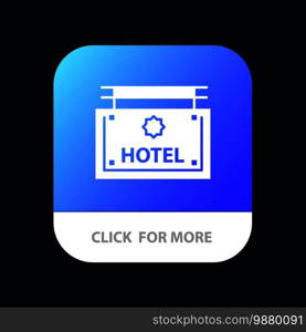 Hotel, Sign, Board, Direction Mobile App Icon Design