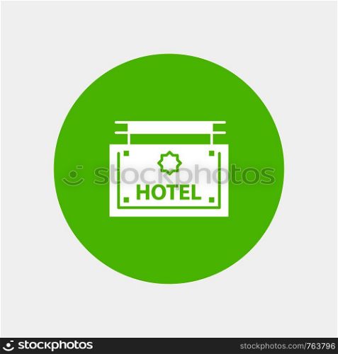 Hotel, Sign, Board, Direction white glyph icon