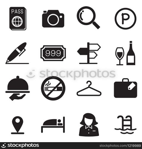 Hotel silhouette icons