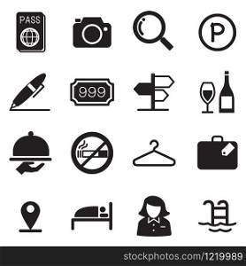 Hotel silhouette icons