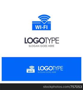 Hotel, Wifi, Service, Device Blue Logo vector