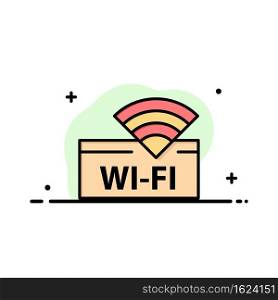 Hotel, Wifi, Service, Device Business Logo Template. Flat Color