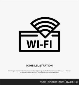 Hotel, Wifi, Service, Device Vector Line Icon