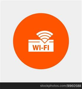 Hotel, Wifi, Service, Device white glyph icon