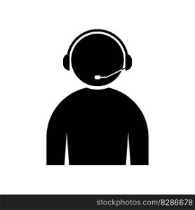 Hotline support service with headphones vector icon illustration template design