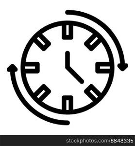 Hour clock icon outline vector. Timer duration. Length date. Hour clock icon outline vector. Timer duration