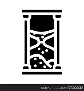 hour glass glyph icon vector. hour glass sign. isolated contour symbol black illustration. hour glass glyph icon vector illustration