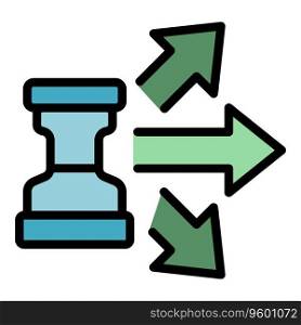 Hourglass advantage icon outline vector. Business decision. Cost idea color flat. Hourglass advantage icon vector flat