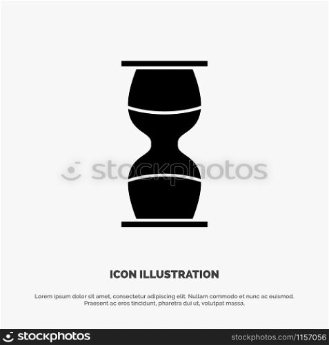 Hourglass, Business, Clock, Sand clock, Time, Timer solid Glyph Icon vector
