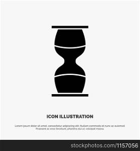 Hourglass, Business, Clock, Sand clock, Time, Timer solid Glyph Icon vector