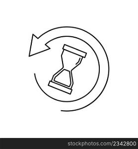 Hourglass circular arrow. Round clock. Vector illustration. stock image. EPS 10.. Hourglass circular arrow. Round clock. Vector illustration. stock image.