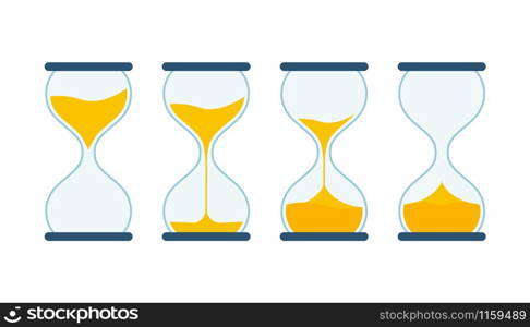 Hourglass Collection. Hourglass Timer Sand as Countdown. Vector stock illustration. Hourglass Collection. Hourglass Timer Sand as Countdown. Vector stock illustration.