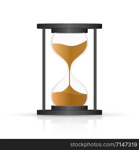 hourglass. Highly detailed. Antique clock with sand inside. Vector illustration.. hourglass. Highly detailed. Antique clock with sand inside. Vector illustration