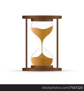 hourglass. Highly detailed. Antique clock with sand inside. Vector illustration.. hourglass. Highly detailed. Antique clock with sand inside. Vector illustration