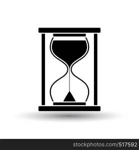 Hourglass Icon. Black on White Background With Shadow. Vector Illustration.