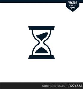 Hourglass icon collection in glyph style, solid color vector