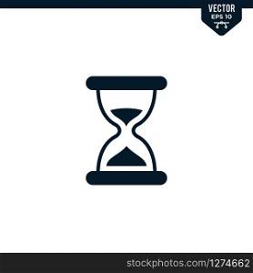 Hourglass icon collection in glyph style, solid color vector