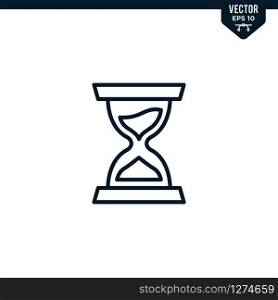 Hourglass icon collection in outlined or line art style, editable stroke vector