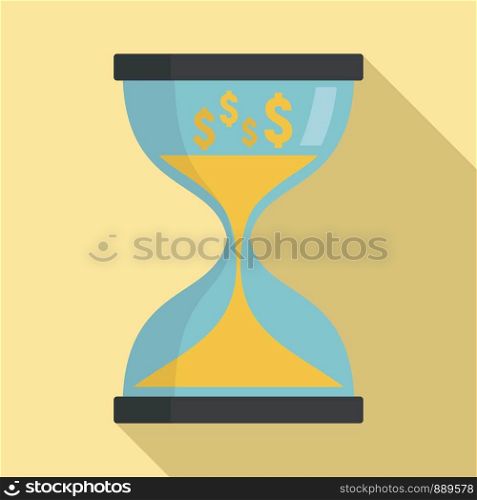 Hourglass icon. Flat illustration of hourglass vector icon for web design. Hourglass icon, flat style