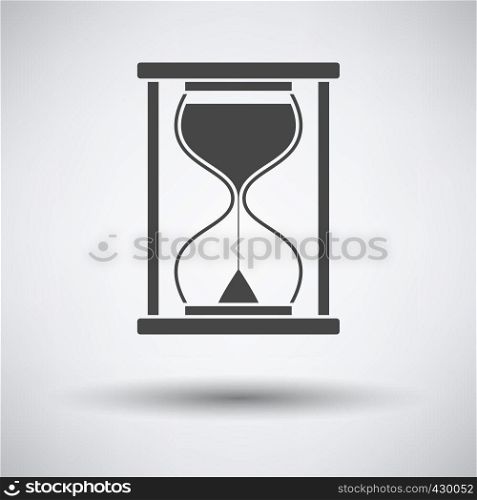 Hourglass Icon on gray background, round shadow. Vector illustration.