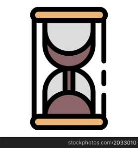 Hourglass icon. Outline hourglass vector icon color flat isolated. Hourglass icon color outline vector