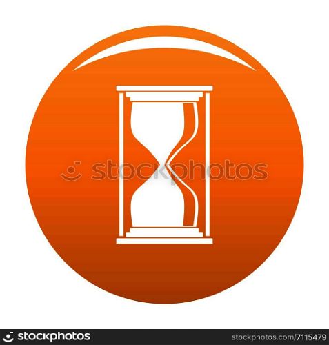 Hourglass icon. Simple illustration of hourglass vector icon for any design orange. Hourglass icon vector orange