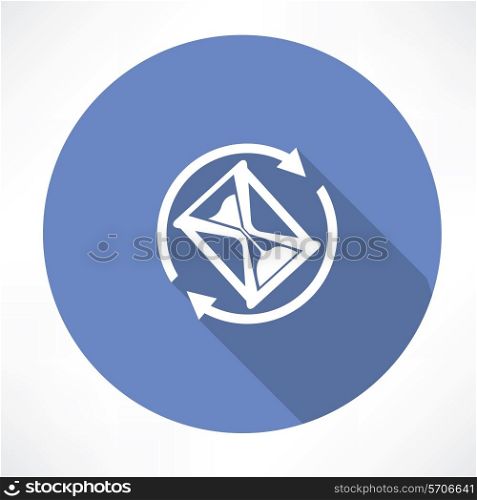hourglass in the cycle icon . Flat modern style vector illustration