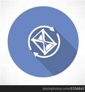 hourglass in the cycle icon . Flat modern style vector illustration