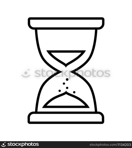 hourglass line icon flat vector object isolated on white. hourglass line icon flat vector object isolated