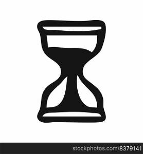 Hourglass. Linear icon. Vector doodle illustration.