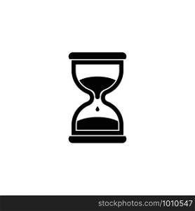 hourglass time black icon on white background, vector. hourglass time black icon on white background