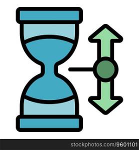 Hourglass time icon outline vector. Critical growth. Business decision color flat. Hourglass time icon vector flat