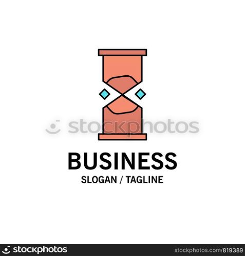 Hourglass, Time, Timer, Watch, Sand Business Logo Template. Flat Color