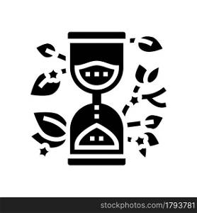 hourglass with plant boho glyph icon vector. hourglass with plant boho sign. isolated contour symbol black illustration. hourglass with plant boho glyph icon vector illustration