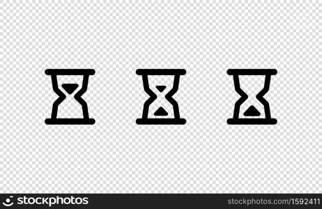 Hourglasses icon set. Sand time. Vector on isolated transparent background. EPS 10.. Hourglasses icon set. Sand time. Vector on isolated transparent background. EPS 10