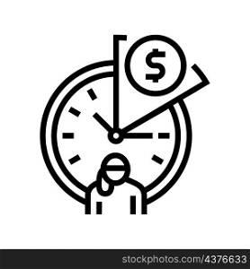 hourly babysitting rates line icon vector. hourly babysitting rates sign. isolated contour symbol black illustration. hourly babysitting rates line icon vector illustration