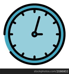 Hours in airport icon. Outline hours in airport vector icon color flat isolated. Hours in airport icon color outline vector