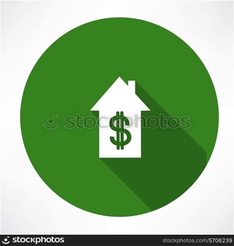 House and dollar. Flat modern style vector illustration
