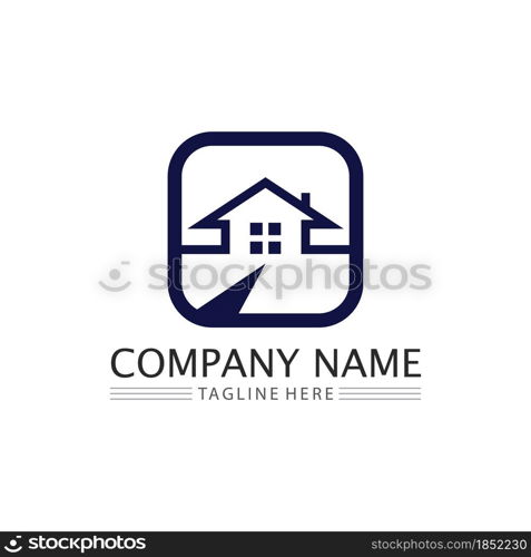 house and Real estate and home buildings vector logo icons template