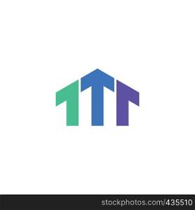 house arrow investment logo icon vector