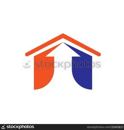 house arrow up icon vector illustration design web