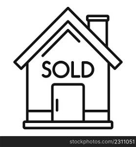 House auction sold icon outline vector. Sell price. Finance process. House auction sold icon outline vector. Sell price