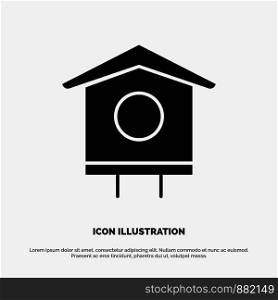 House, Bird, Birdhouse, Spring solid Glyph Icon vector
