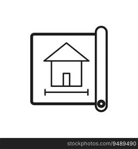 House blueprint icon. Architectural concept. Vector illustration. Eps 10. Stock image.. House blueprint icon. Architectural concept. Vector illustration. Eps 10.
